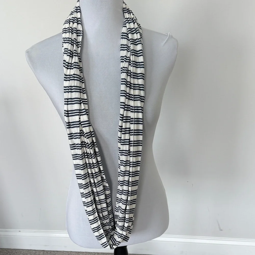 Charming Charlie Nacy and White‎ Striped Wrap